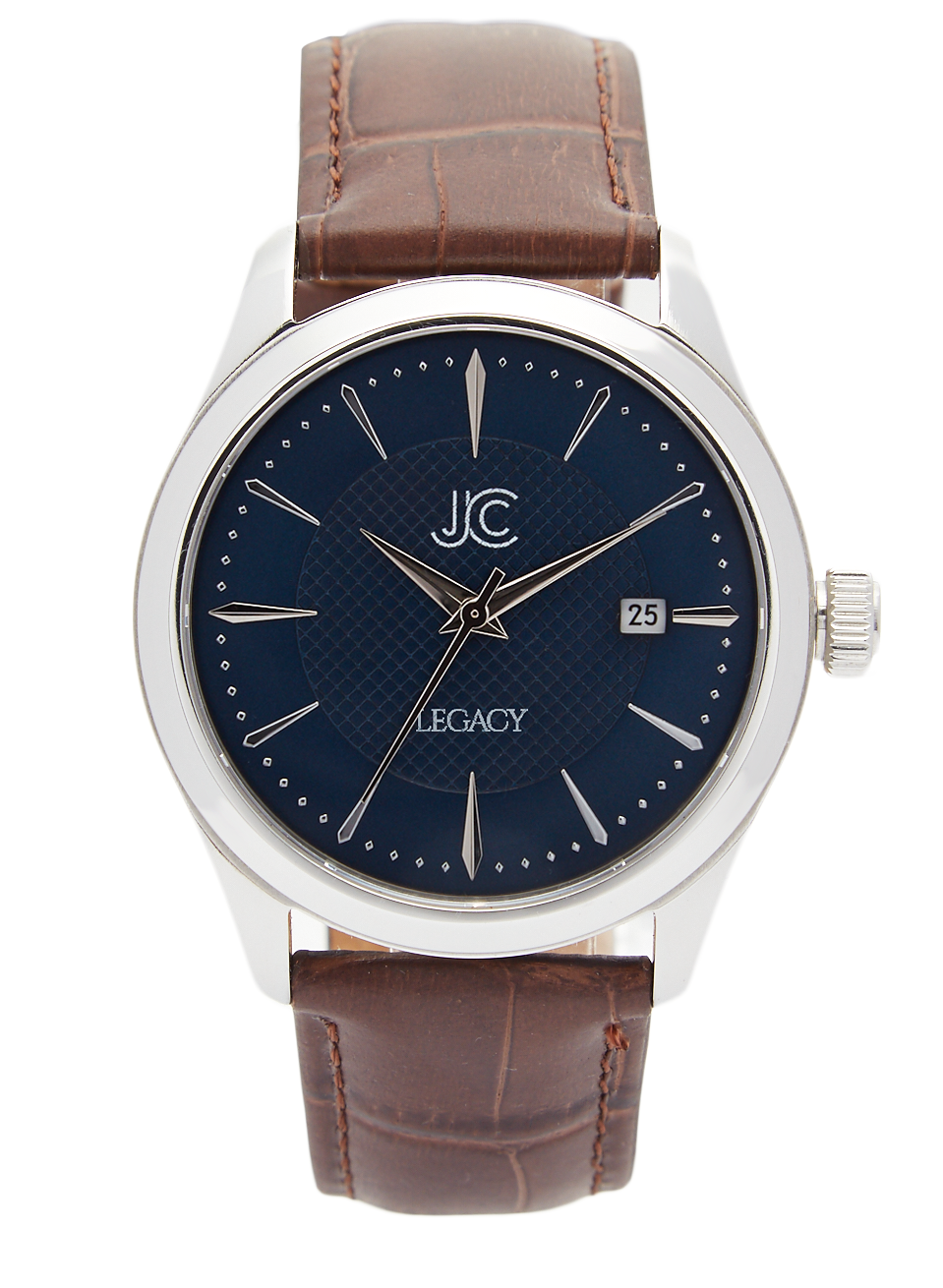 J.Ciro Legacy Steel Blue Watch with Brown Leather Strap