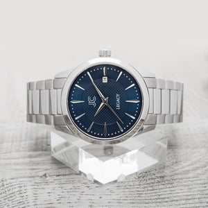 J.Ciro Legacy Steel Blue Watch with Metal Bracelet