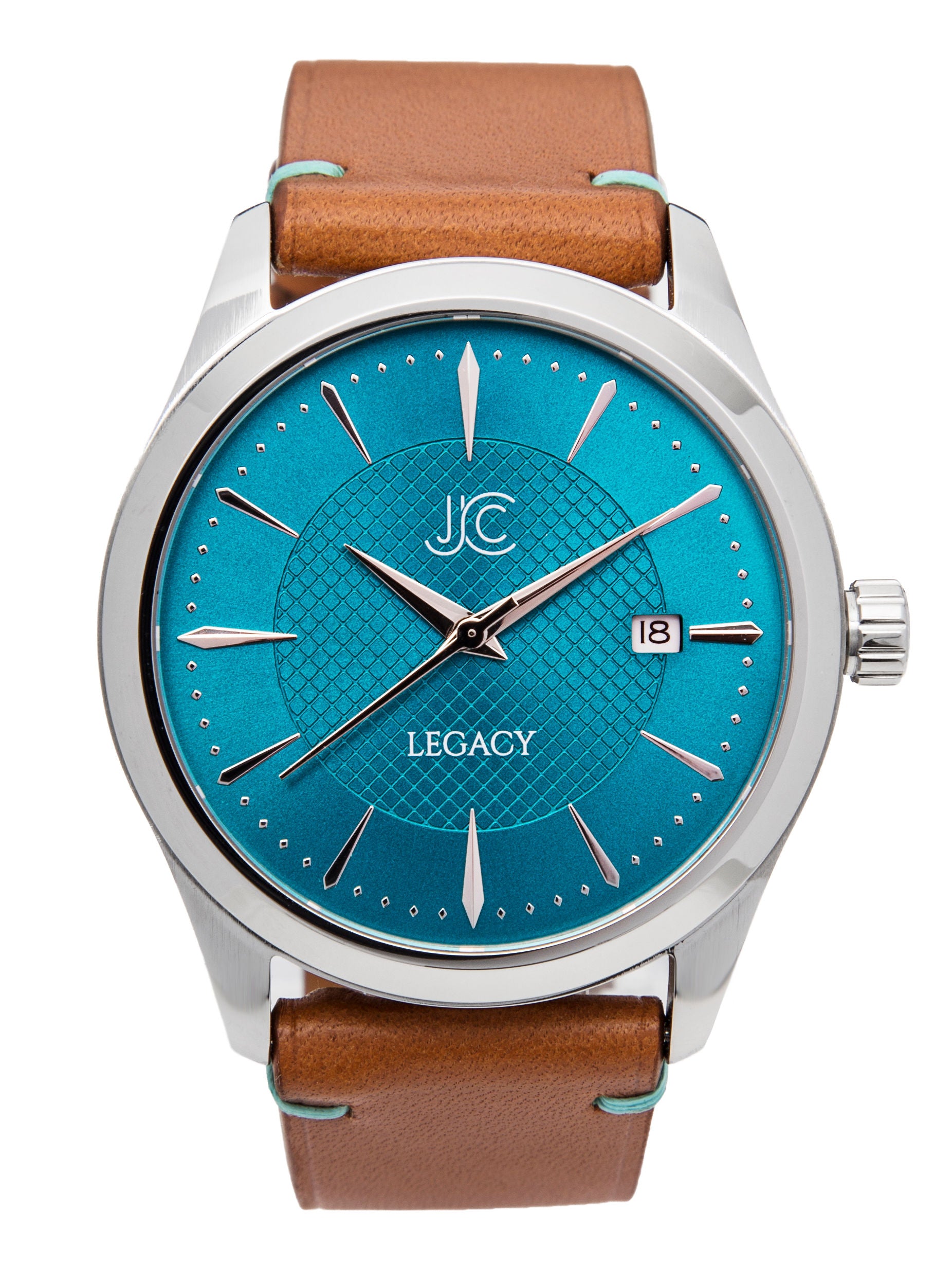 J.Ciro Legacy Teal Dress Watch with Leather Strap