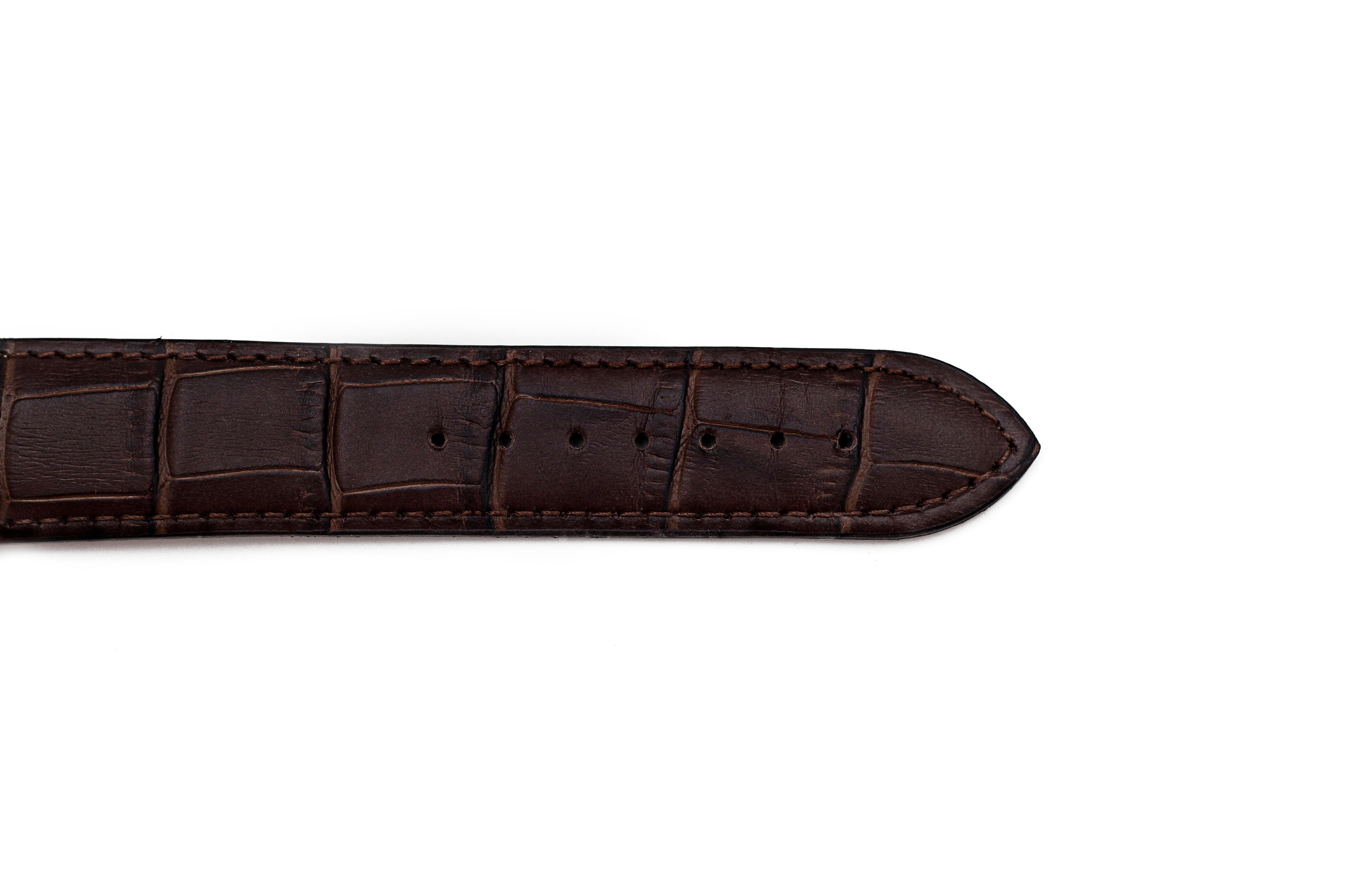 Brown Genuine Leather Alligator Grain Watch Strap