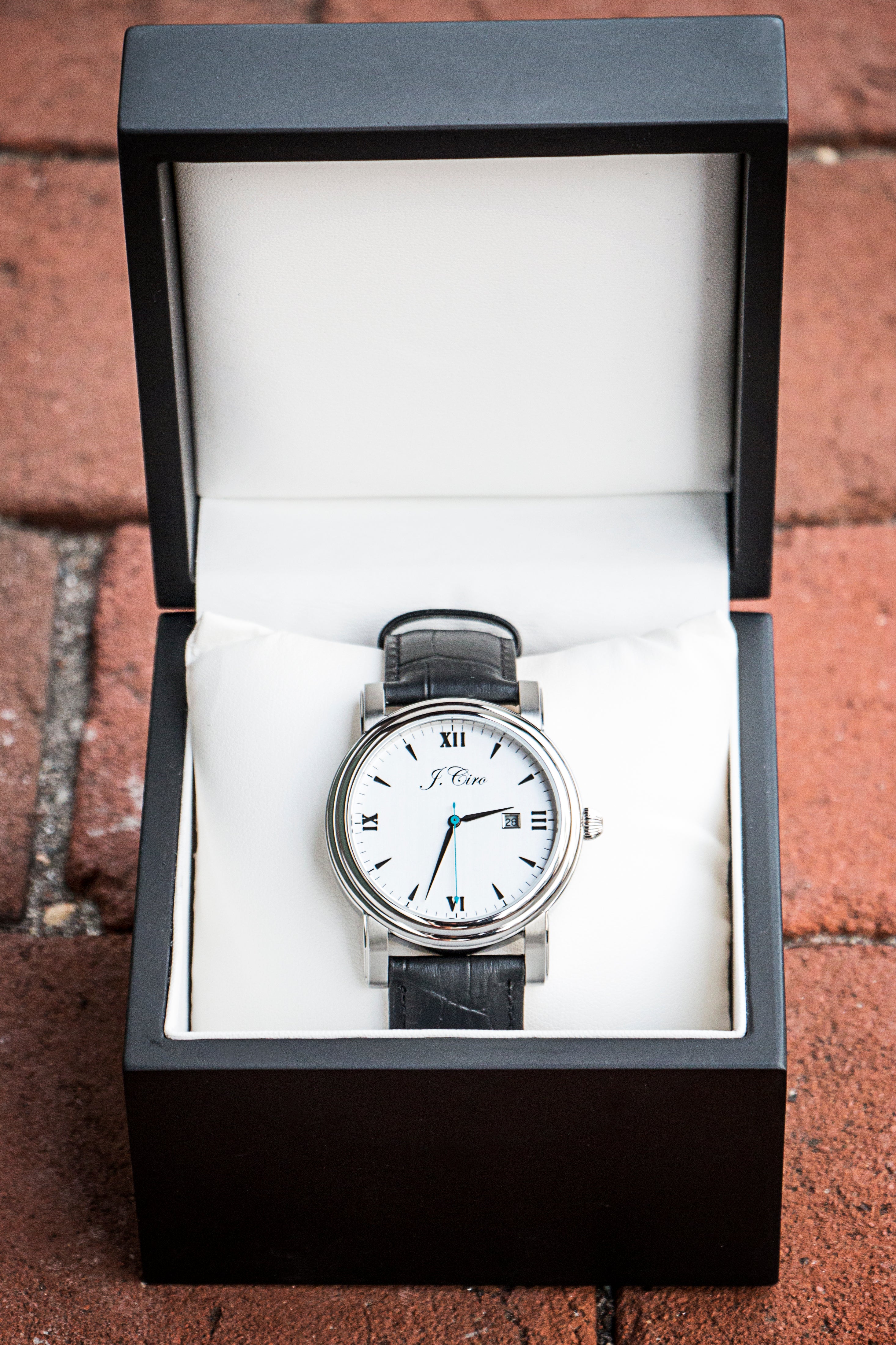 J.Ciro Ambassador Steel White Dress Watch