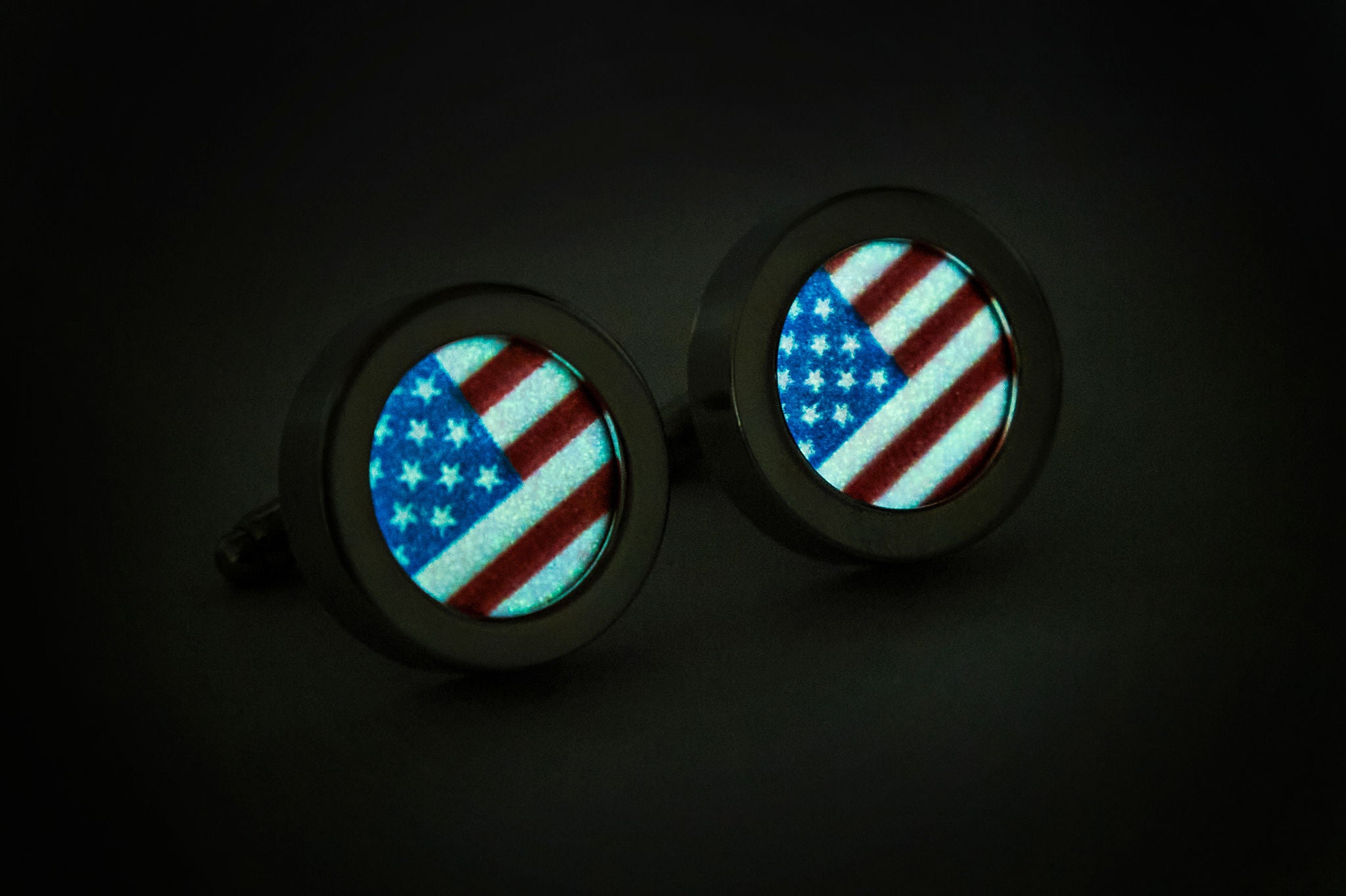 American Flag GLOW Cuff Links