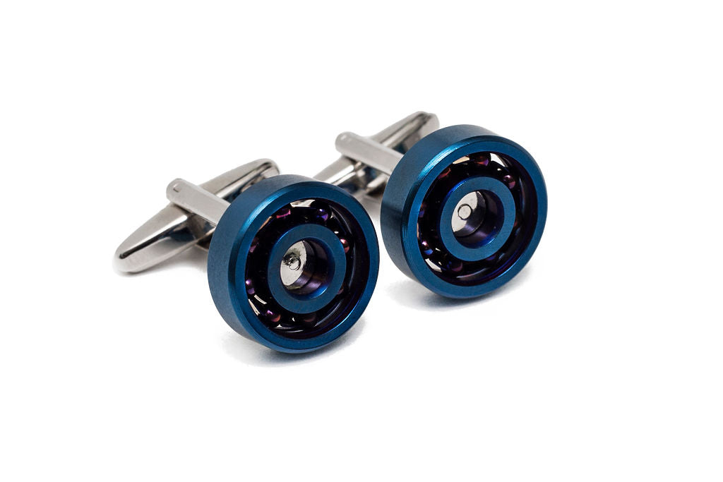 Blue Ball Bearing Cuff Links