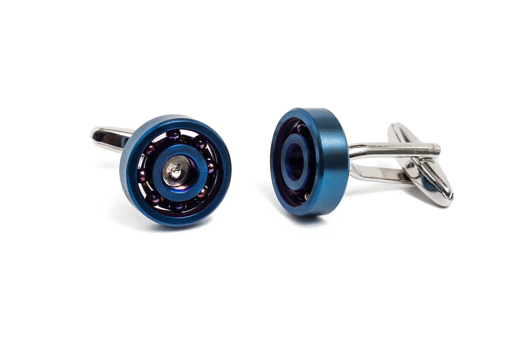 Blue Ball Bearing Cuff Links