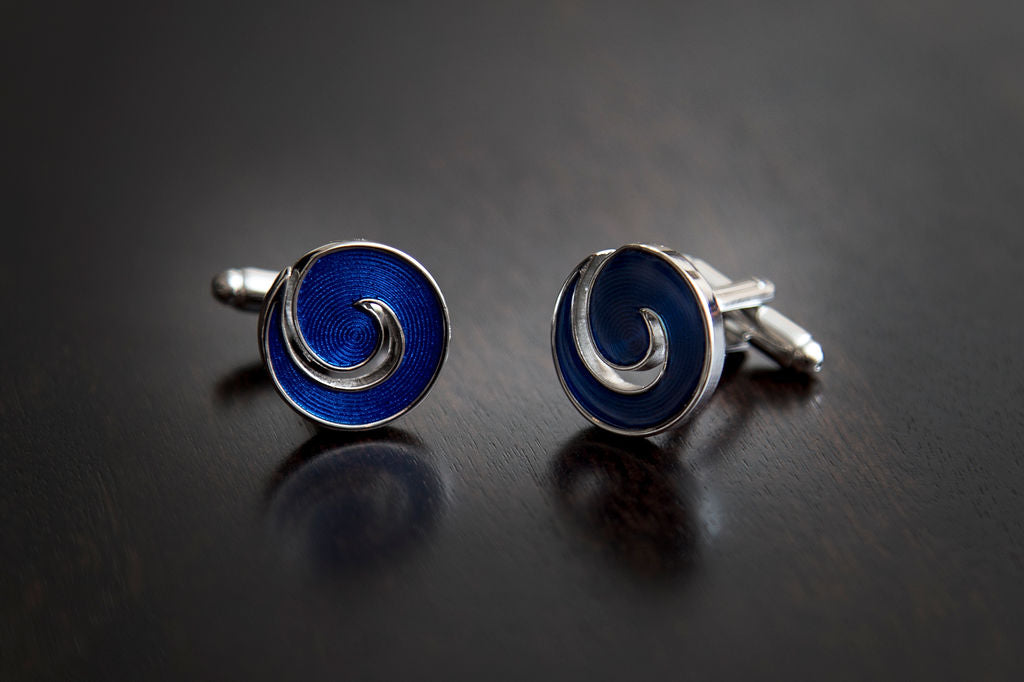 Blue Cyclone Cuff Links