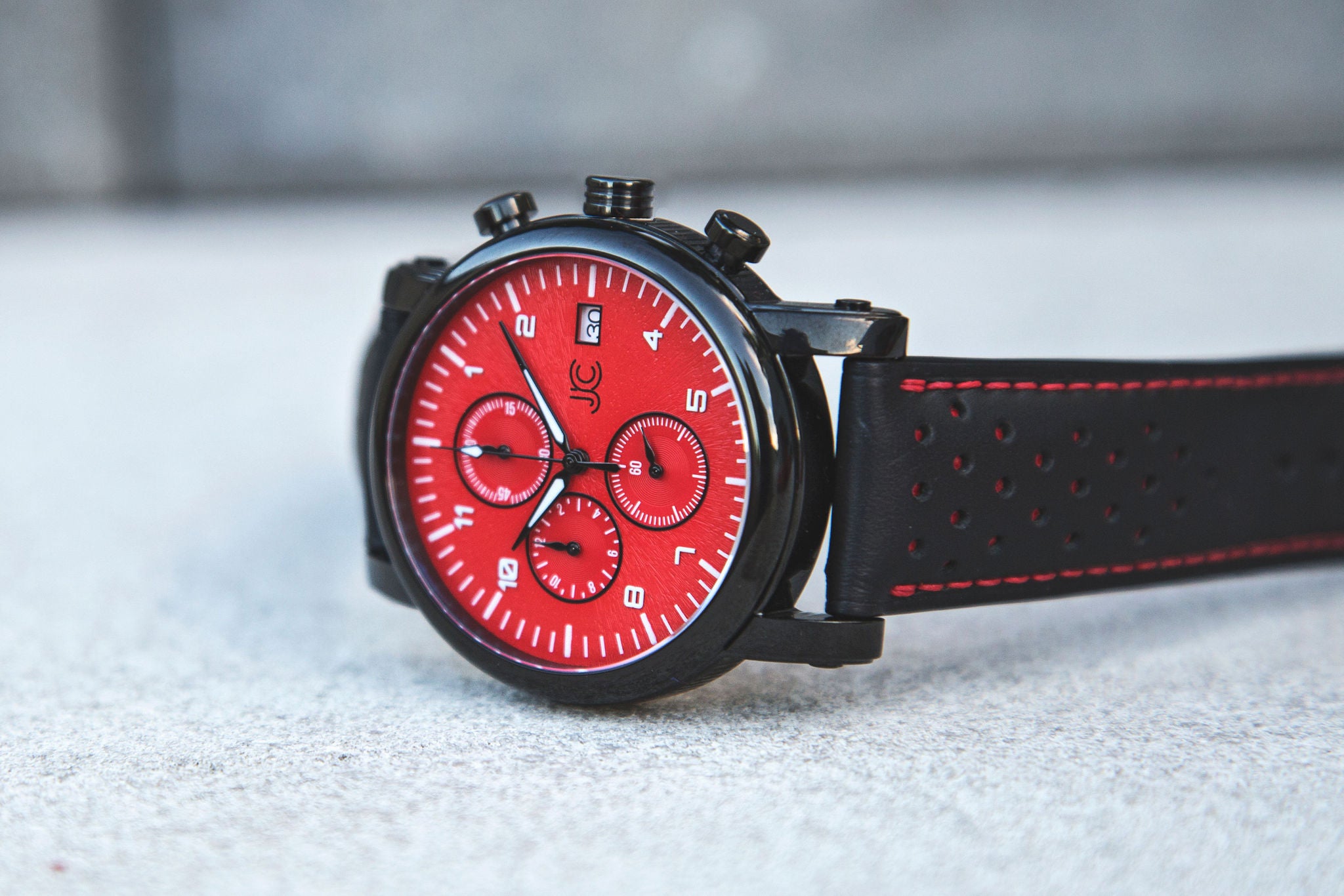 J.Ciro S3 Red Dial Chronograph Watch