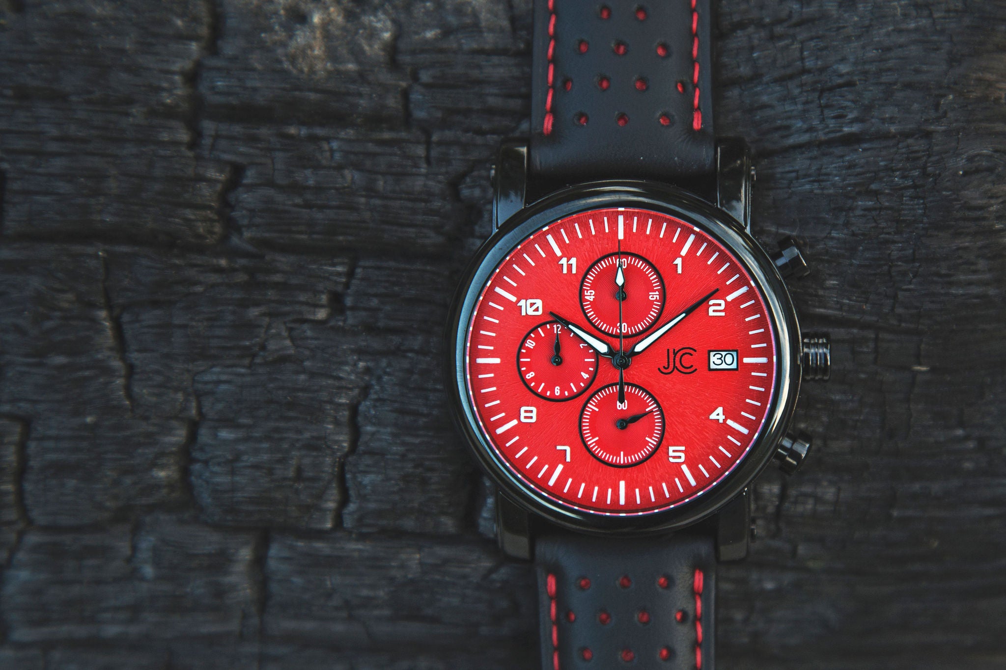 J.Ciro S3 Red Dial Chronograph Watch