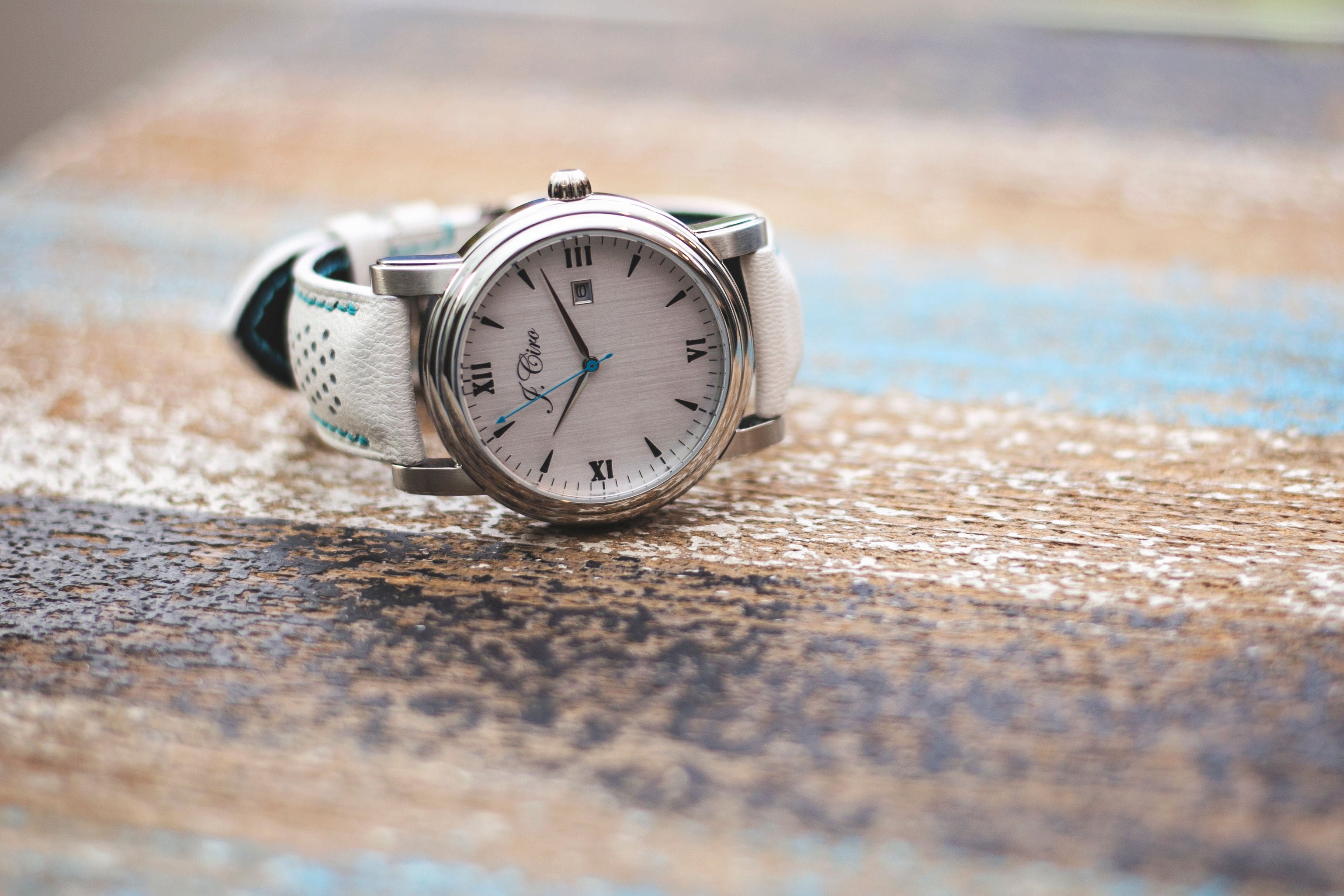 J.Ciro Ambassador Steel White Dress Watch